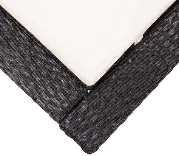 VidaXL Napozóágy - Polyrattan - Fekete - 220cm