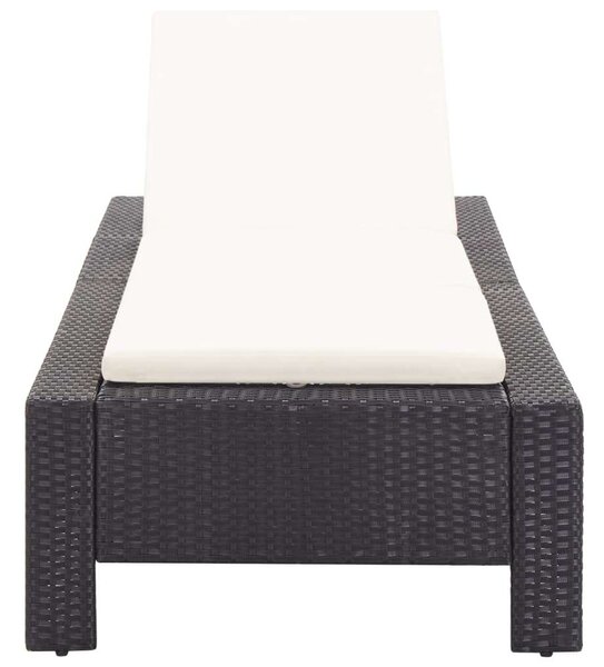 VidaXL Napozóágy - Polyrattan - Fekete - 220cm
