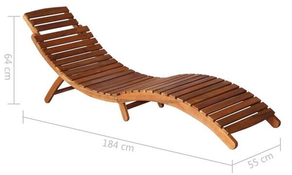 VidaXL Akácfa Napozóágy - Kényelmes Pihenés - 184cm