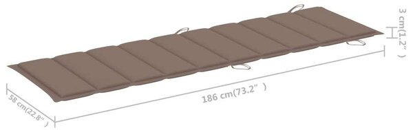 VidaXL Akácfa Napozóágy - 184cm