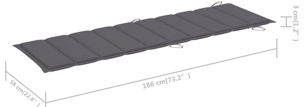 VidaXL Akácfa Napozóágy - Kényelmes Pihenés - 184cm