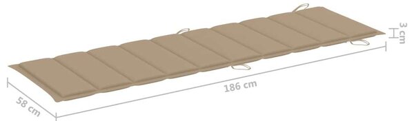 VidaXL Akácfa Napozóágy - 184cm