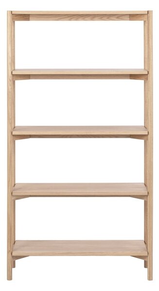 Natúr színű könyvespolc tölgyfa dekorral 86x160x30 cm Braidwood – Actona