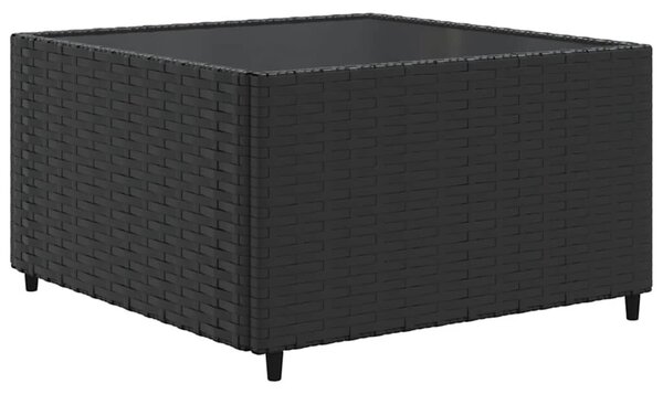 VidaXL 7 részes fekete polyrattan kerti ülőgarnitúra párnákkal