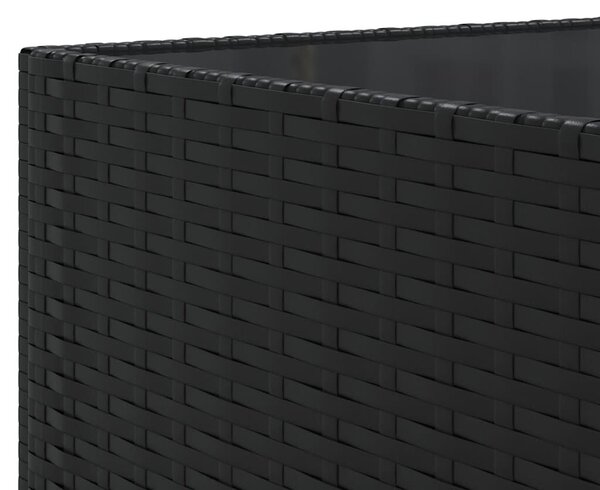 VidaXL 7 részes fekete polyrattan kerti ülőgarnitúra párnákkal