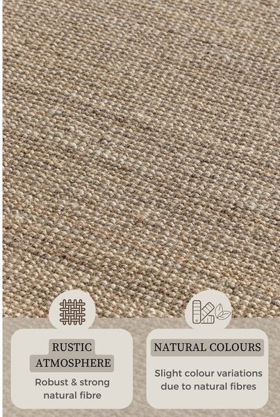 Szürkésbarna juta szőnyeg 80x150 cm Bouclé – Hanse Home