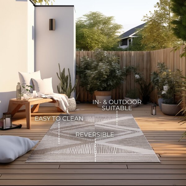 Barna-krémszínű kültéri szőnyeg 80x150 cm Gemini – Elle Decoration