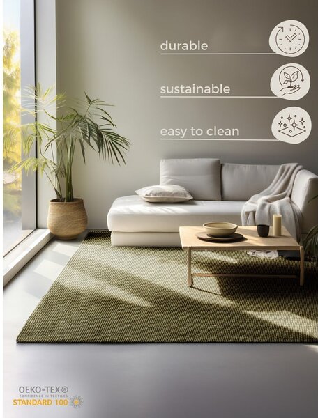 Khaki juta szőnyeg 60x90 cm Bouclé – Hanse Home
