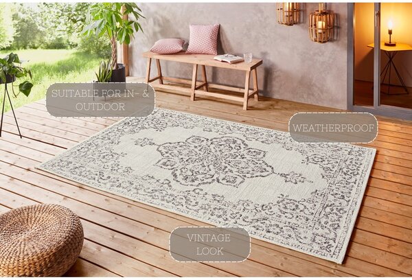 Tilos szürke-krémszínű kültéri szőnyeg, 160 x 230 cm - NORTHRUGS