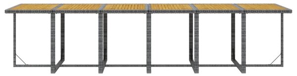 VidaXL Szürke Polyrattan Kerti Étkezőgarnitúra - 17 részes, Párnázott