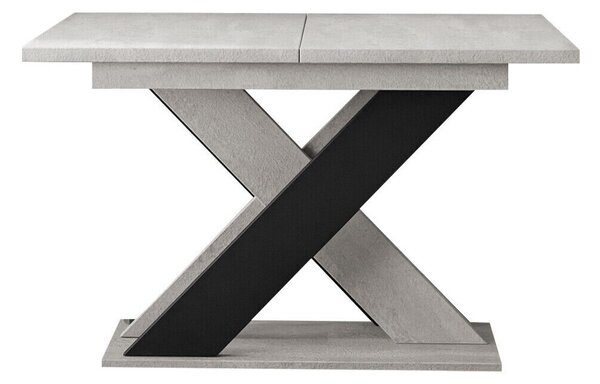 Asztal Goodyear 117, Fekete, Szürke, 75x90x120cm, Hosszabbíthatóság, Laminált forgácslap