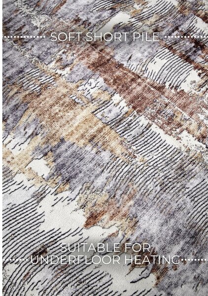 Szürke szőnyeg 120x160 cm Malard Copper Gold – Elle Decoration