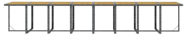 VidaXL Szürke Polyrattan Kerti Étkezőgarnitúra - 16 Székkel, Párnázott