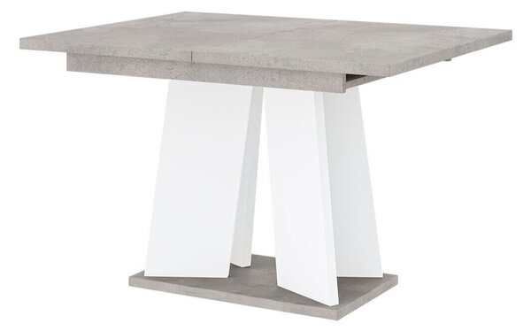 Asztal Goodyear 107, Szürke, Fehér, 75x90x120cm, Hosszabbíthatóság, Laminált forgácslap