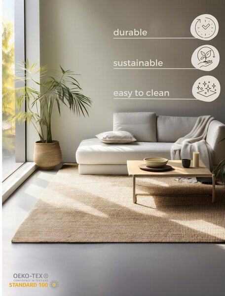 Natúr színű juta szőnyeg 80x150 cm Bouclé – Hanse Home