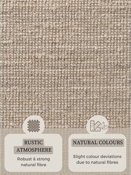 Krémszínű juta kerek szőnyeg ø 160 cm Bouclé Jaipur – Hanse Home