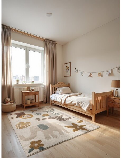 Krémszínű gyerek szőnyeg 160x235 cm Animal Safari – Hanse Home