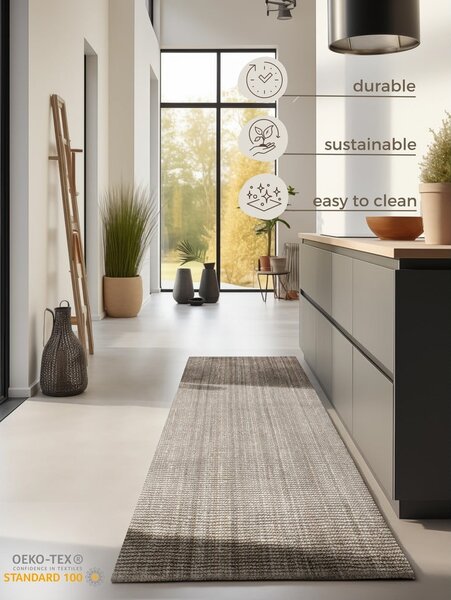 Szürkésbarna juta futószőnyeg 80x200 cm Bouclé – Hanse Home