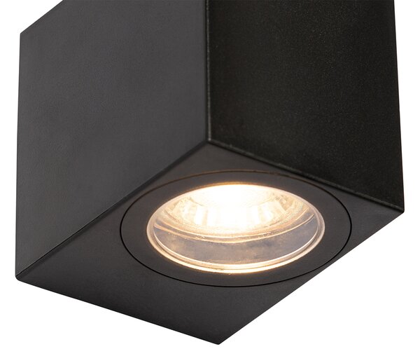 Okos kültéri fali lámpa fekete IP65, Wifi GU10 50mm-es izzóval - Baleno