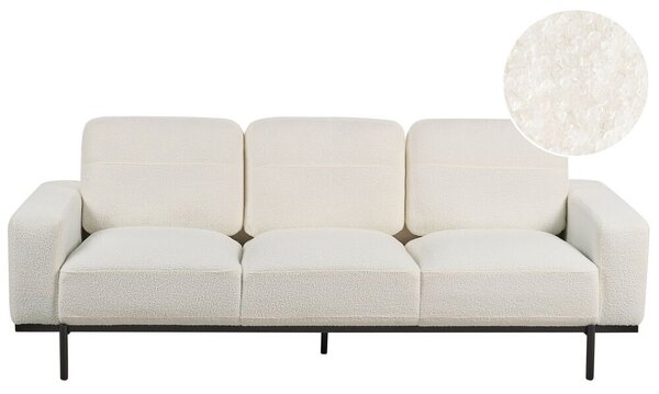 Háromszemélyes fehér buklé kanapé SOVIK