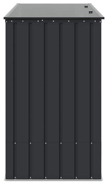 VidaXL Kerti Tároló Doboz Fekete 214 x 82 x 132 cm Acél
