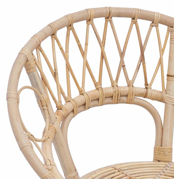 VidaXL Étkezőszék 2 pcs Természetes 65 x 55,5 x 81 cm Rattan és Vas