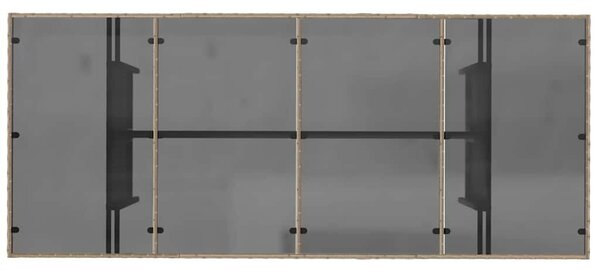 VidaXL Kert étkező szett 9 pcs Bézs 190 x 80 x 75 cm polirattan