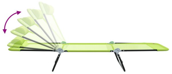 VidaXL Összecsukható nyugágy 1-személy Zöld 182 x 55 x 85.5 cm Fém
