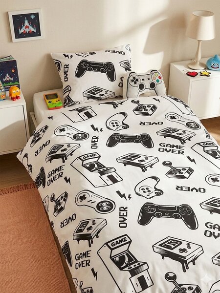 Sinsay - Gamer mintás ágyneműhuzat szett - fekete