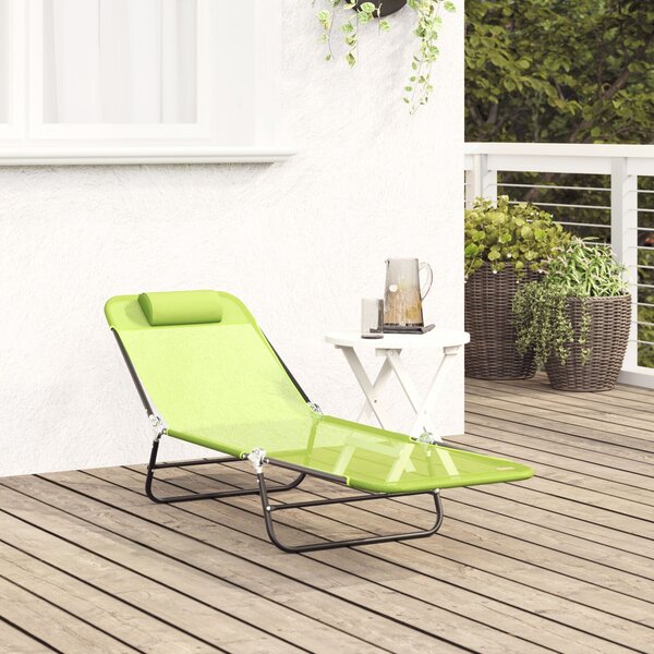 VidaXL Összecsukható nyugágy 1-személy Zöld 182 x 55 x 85.5 cm Fém