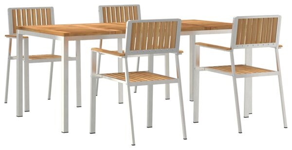 VidaXL Kert étkező szett 5 pcs Barna Tömör tíkfa