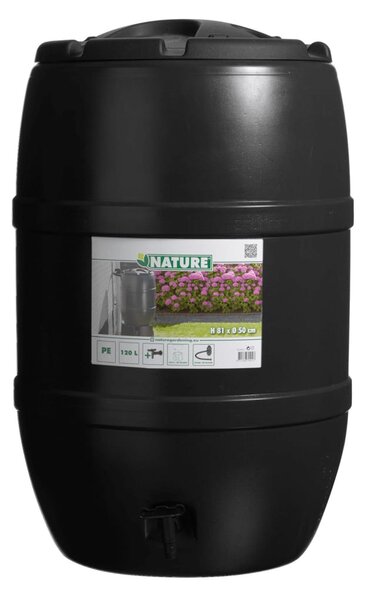 Nature fekete esővízgyűjtő hordó 120 L 51 x 81 cm