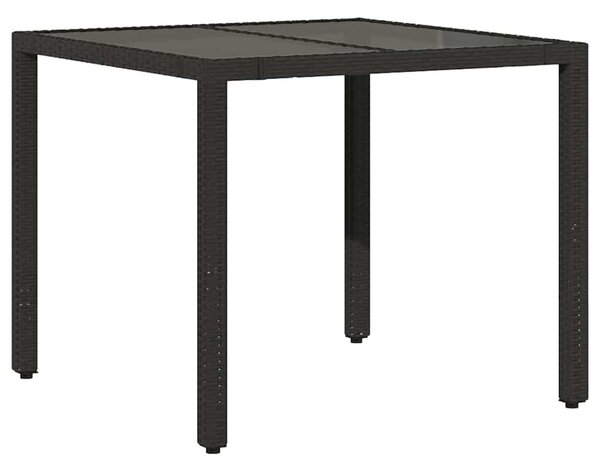 VidaXL Kert étkező szett 5 pcs Fekete 90 x 90 x 75 cm polirattan