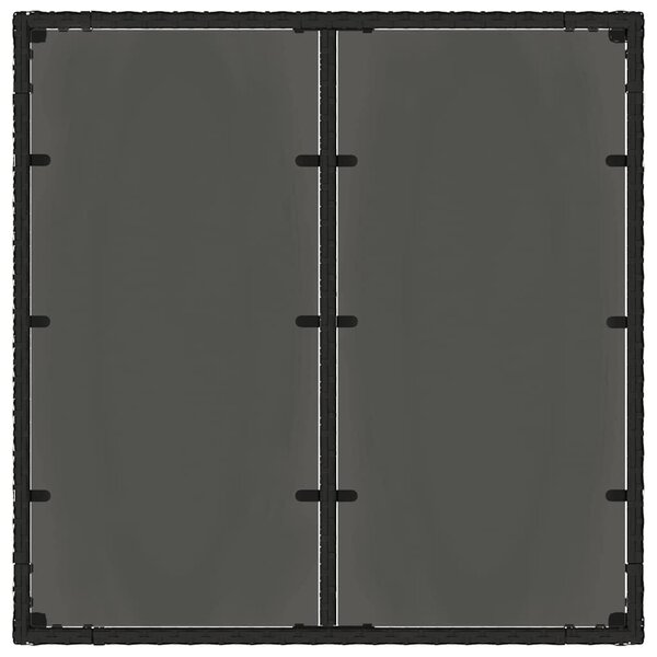 VidaXL Kert étkező szett 5 pcs Fekete 90 x 90 x 75 cm polirattan