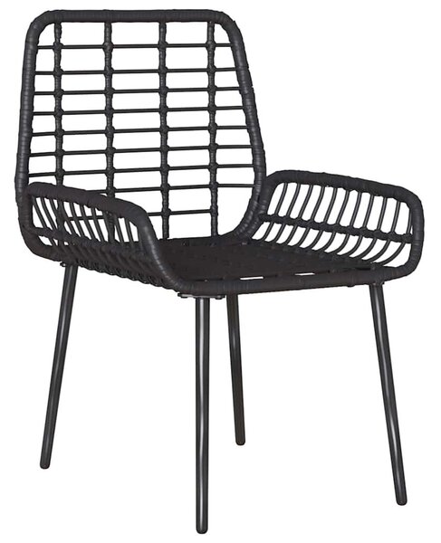 Kert étkező szett 3 pcs Fekete és Antracit Poli rattan és acél
