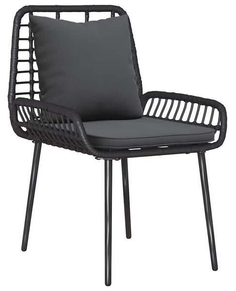 Kert étkező szett 3 pcs Fekete és Antracit Poli rattan és acél