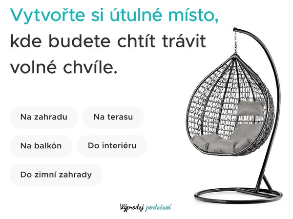 AKCIÓ Függőszék KOKON állvánnyal, bézs II. osztály