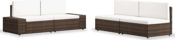 VidaXL 4 részes barna polyrattan kerti ülőgarnitúra