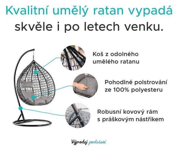 AKCIÓ Függőszék KOKON állvánnyal, bézs II. osztály
