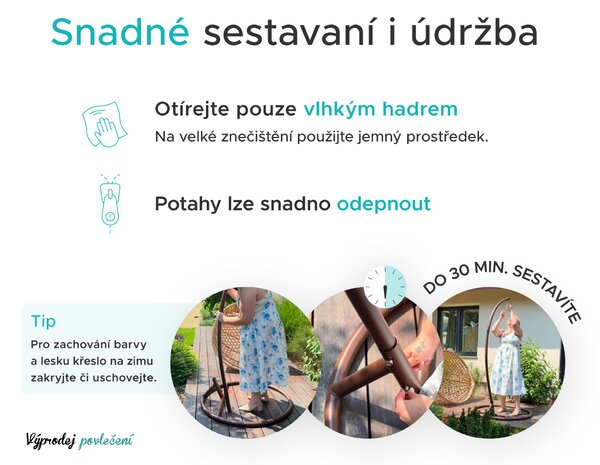AKCIÓ Függőszék KOKON állvánnyal, bézs II. osztály