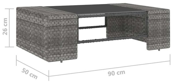 VidaXL 5 részes szürke polyrattan kerti ülőgarnitúra párnákkal