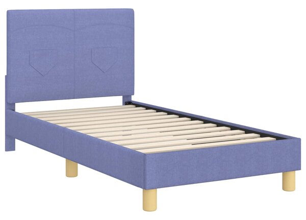 VidaXL Gyerekágy kerettel fejtámlával Farmerkék 80 x 160 cm szövet