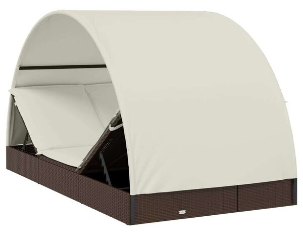 VidaXL Kert Napozóágy - 2 Személyes - Barna - 211x112x140cm