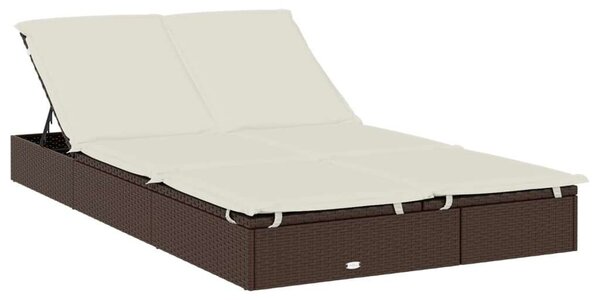 VidaXL Kert Napozóágy - 2 Személyes - Barna - 211x112x140cm