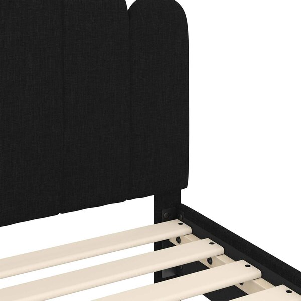 VidaXL Gyerekágy kerettel fejtámlával Fekete 80 x 200 cm Szövet
