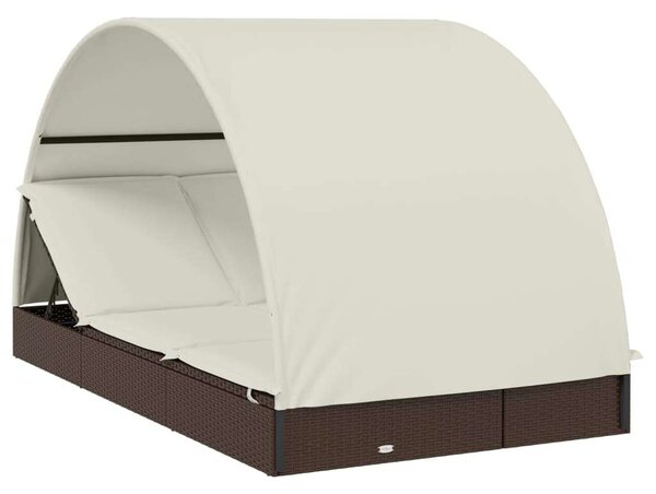 VidaXL Kert Napozóágy - 2 Személyes - Barna - 211x112x140cm