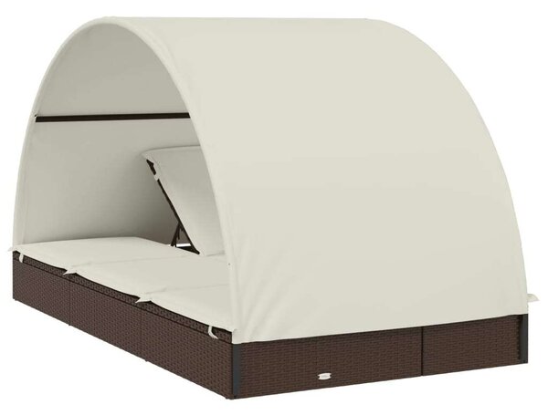 VidaXL Kert Napozóágy - 2 Személyes - Barna - 211x112x140cm