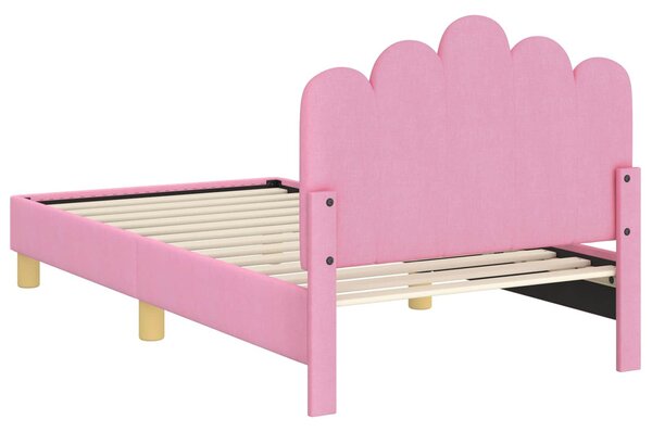 VidaXL Gyerekágy kerettel fejtámlával Rózsaszín 80 x 160 cm Szövet