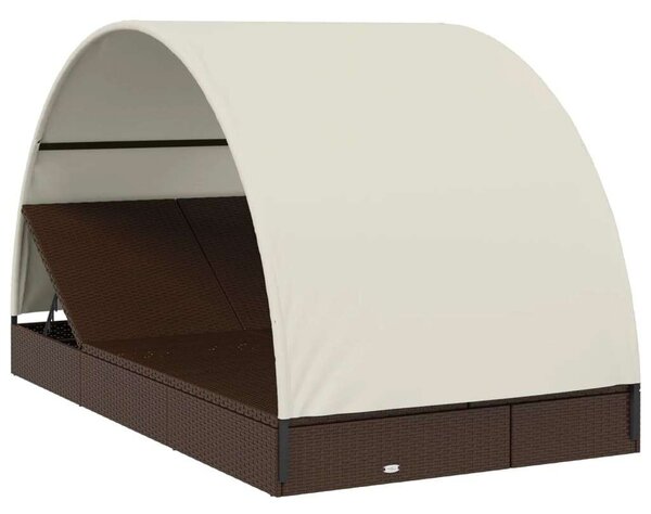 VidaXL Kert Napozóágy - 2 Személyes - Barna - 211x112x140cm