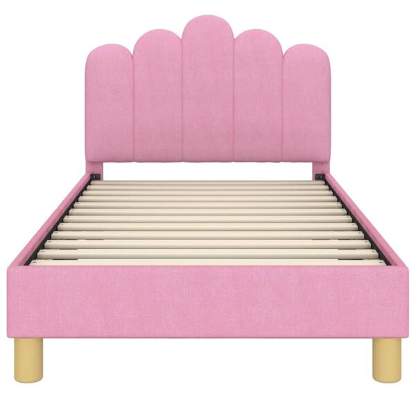 VidaXL Gyerekágy kerettel fejtámlával Rózsaszín 80 x 160 cm Szövet